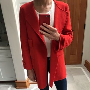 Zara tangerine wool blend coat